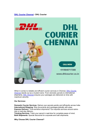 DHL Chennai – DHL Courier