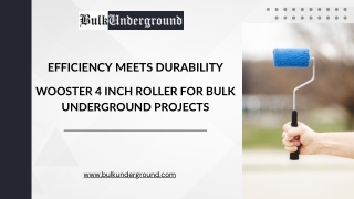 Efficiency Meets Durability Wooster 4 Inch Roller for Bulk Underground Projects