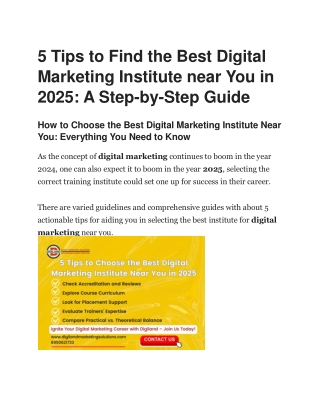 5 Tips to Find the Best Digital Marketing Institute near You in 2025 pdf
