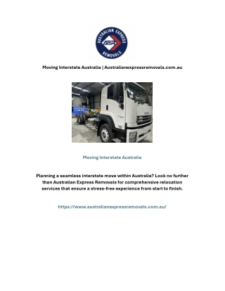 Moving Interstate Australia | Australianexpressremovals.com.au