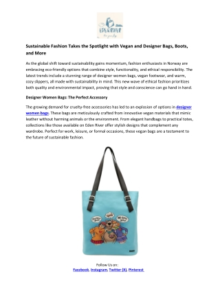 Sustainable Fashion Takes the Spotlight with Vegan and Designer Bags, Boots, and