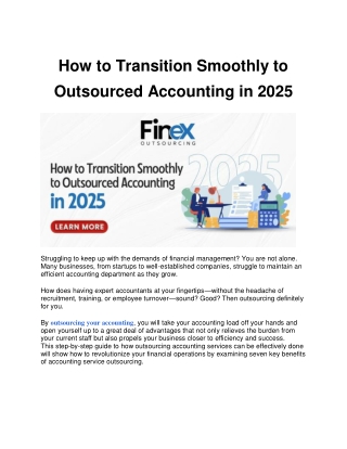 How to Transition Smoothly to Outsourced Accounting in 2025