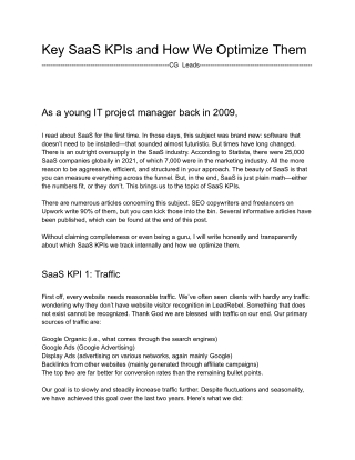 Key SaaS KPIs and How We Optimize Them