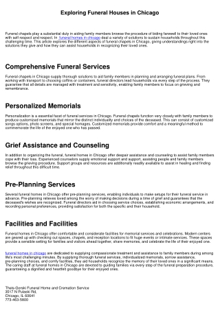 Exploring Funeral Service Homes in Chicago