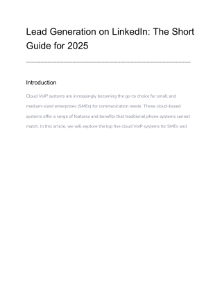 Lead Generation on LinkedIn_ The Short Guide for 2025