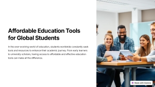 Affordable Education Tools for Global Students