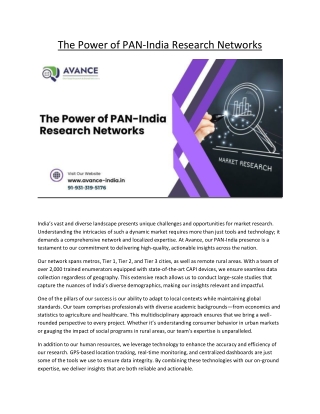 The Power of PAN-India Research Networks