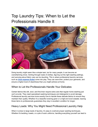 Top Laundry Tips_ When to Let the Professionals Handle It
