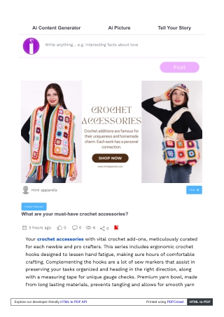 Mini Apparels: Where Fashion Meets Art in Crochet Accessories