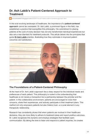 Dr Ash Labibs Patient-Centered Approach to Treatment