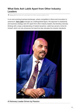 What Sets Ash Labib Apart from Other Industry Leaders