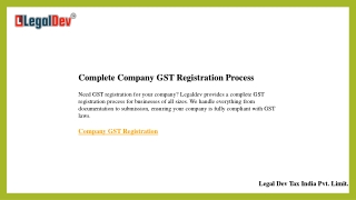 Complete Company GST Registration Process