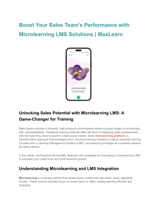 Boost Your Sales Team's Performance with Microlearning LMS Solutions _ MaxLearn