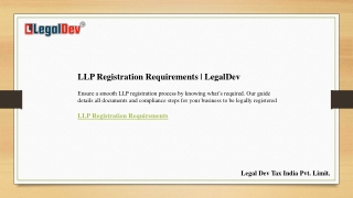 LLP Registration Requirements  LegalDev