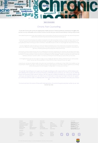 Counselling Services for Chronic Pain