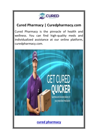 Cured Pharmacy  Curedpharmacy.com
