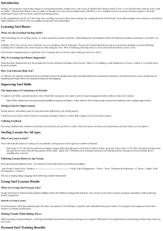 Mastering the Basics: Start Your Surfing Journey with Fulcrum