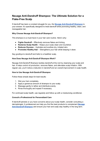 Neuage Anti-Dandruff Shampoo_ The Ultimate Solution for a Flake-Free Scalp