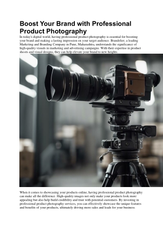 Boost Your Brand with Professional Product Photography