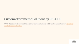 Custom eCommerce Solutions by RP-AXIS