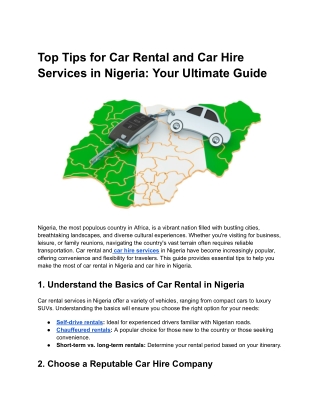 Top Tips for Car Rental and Car Hire Services in Nigeria_ Your Ultimate Guide