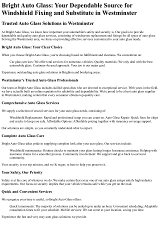 Bright Auto Glass