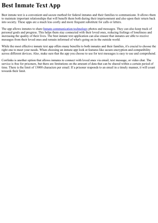Best Inmate Text App
