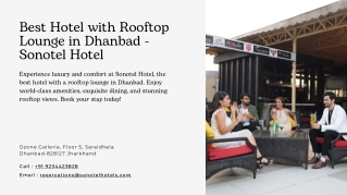 Best Hotel with Rooftop Lounge in Dhanbad | Sonotel Hotel