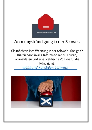 Wohnungskündigung in der Schweiz
