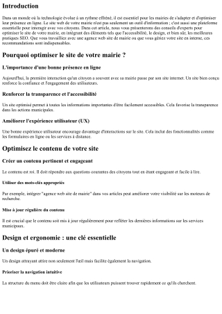 Optimisez le site de votre mairie avec ces conseils d'experts