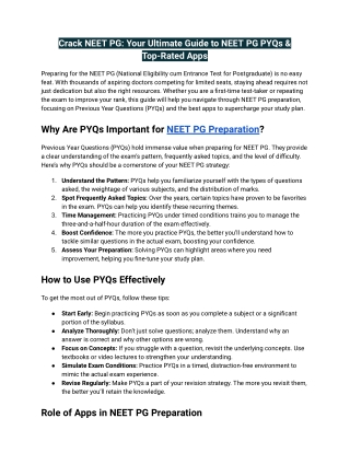 Crack NEET PG_ Your Ultimate Guide to NEET PG PYQs & Top-Rated Apps