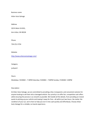 Arbor Auto Salvage