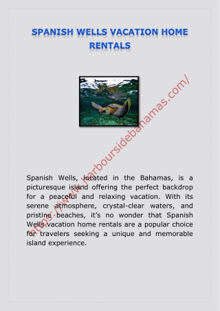 SPANISH WELLS VACATION HOME RENTALS