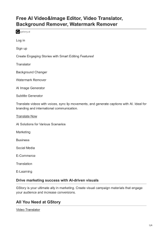 gstory.ai-Free AI VideoImage Editor Video Translator Background Remover Watermark Remover