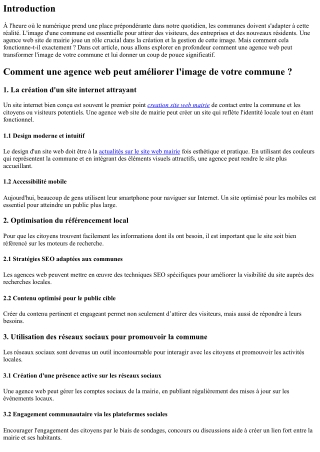 Comment une agence web peut améliorer l'image de votre commune ?
