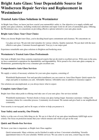 Bright Auto Glass