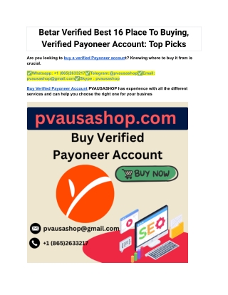 Betar Verified Best 16 Place To Buying, Verified Payoneer Account_ Top Picks