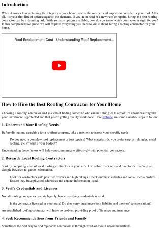 How to Hire the Best Roofing Contractor for Your Home