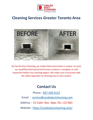 Cleaning Services Greater Toronto Area