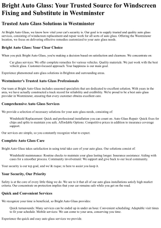Bright Auto Glass