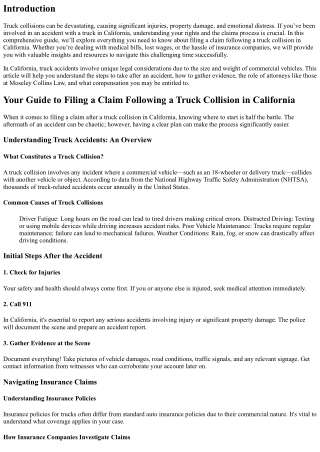 “Your Guide to Filing a Claim Following a Truck Collision in California”