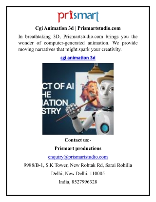 Cgi Animation 3d  Prismartstudio