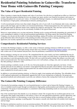 Gainesville Painting Company