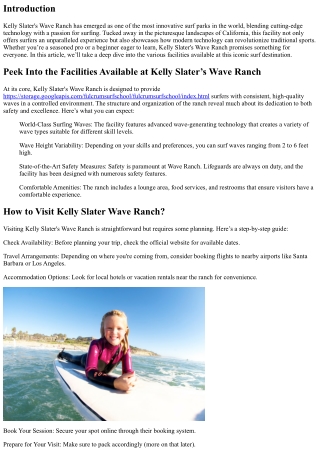 Peek Into the Facilities Available at Kelly Slater’s Wave Ranch