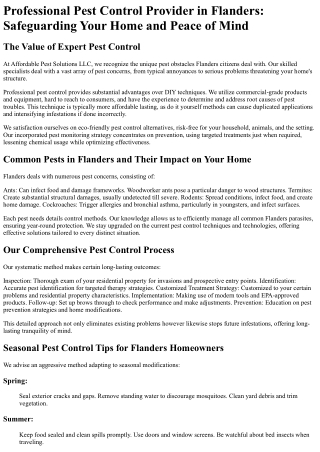 Affordable Pest Solutions