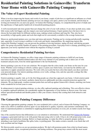 Gainesville Painting Company