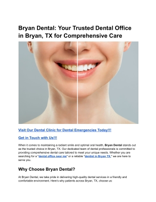 Bryan Dental_ Your Trusted Dental Office in Bryan, TX for Comprehensive Care