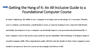 "Computer Fundamentals: Your Path to Digital Literacy
