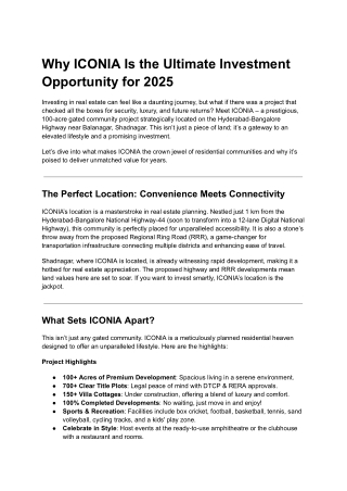 Why ICONIA Is the Ultimate Investment Opportunity for 2025