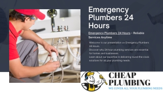 24/7 Emergency Plumbers 24 Hours – Fast and Efficient Service